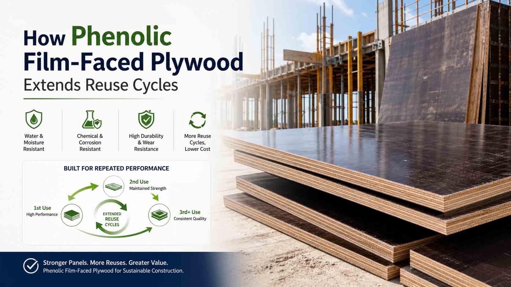 Learn how film faced plywood is used, specified and compared for concrete formwork, durability and sourcing decisions.