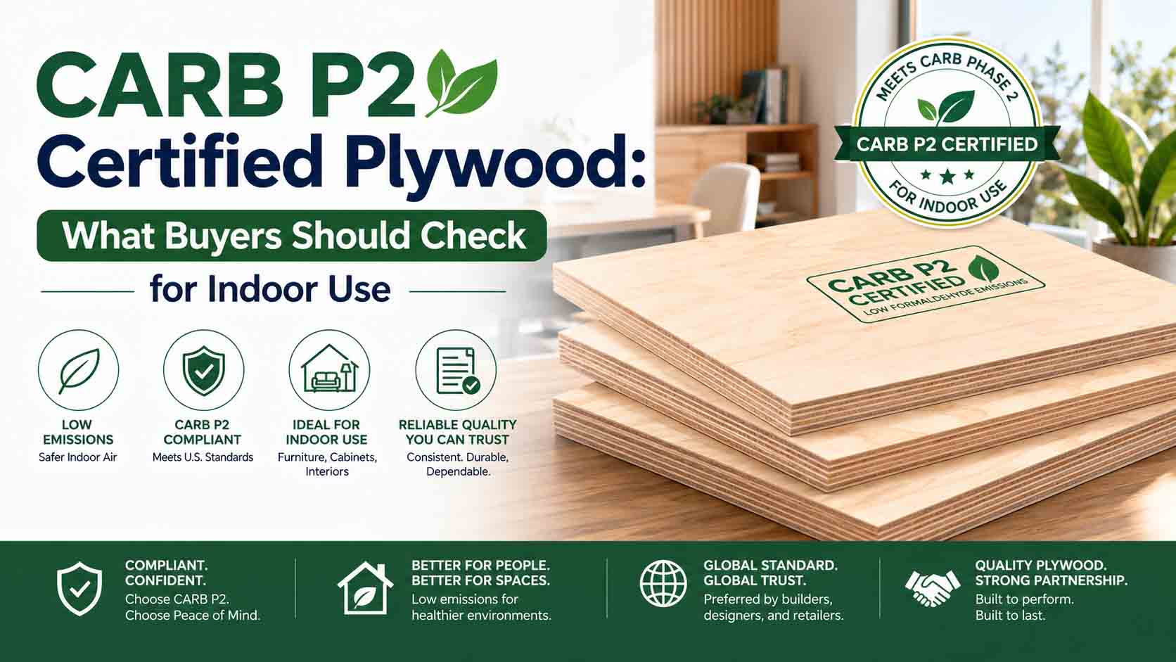 CARB P2 Certified Plywood: What Buyers Should Check for Indoor Use